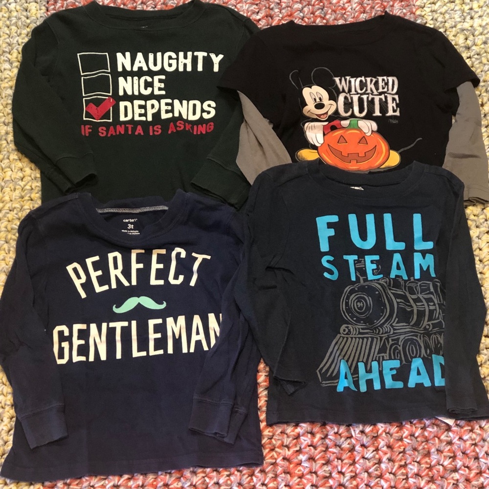 4 Toddler Boys Long Sleeve T-shirts